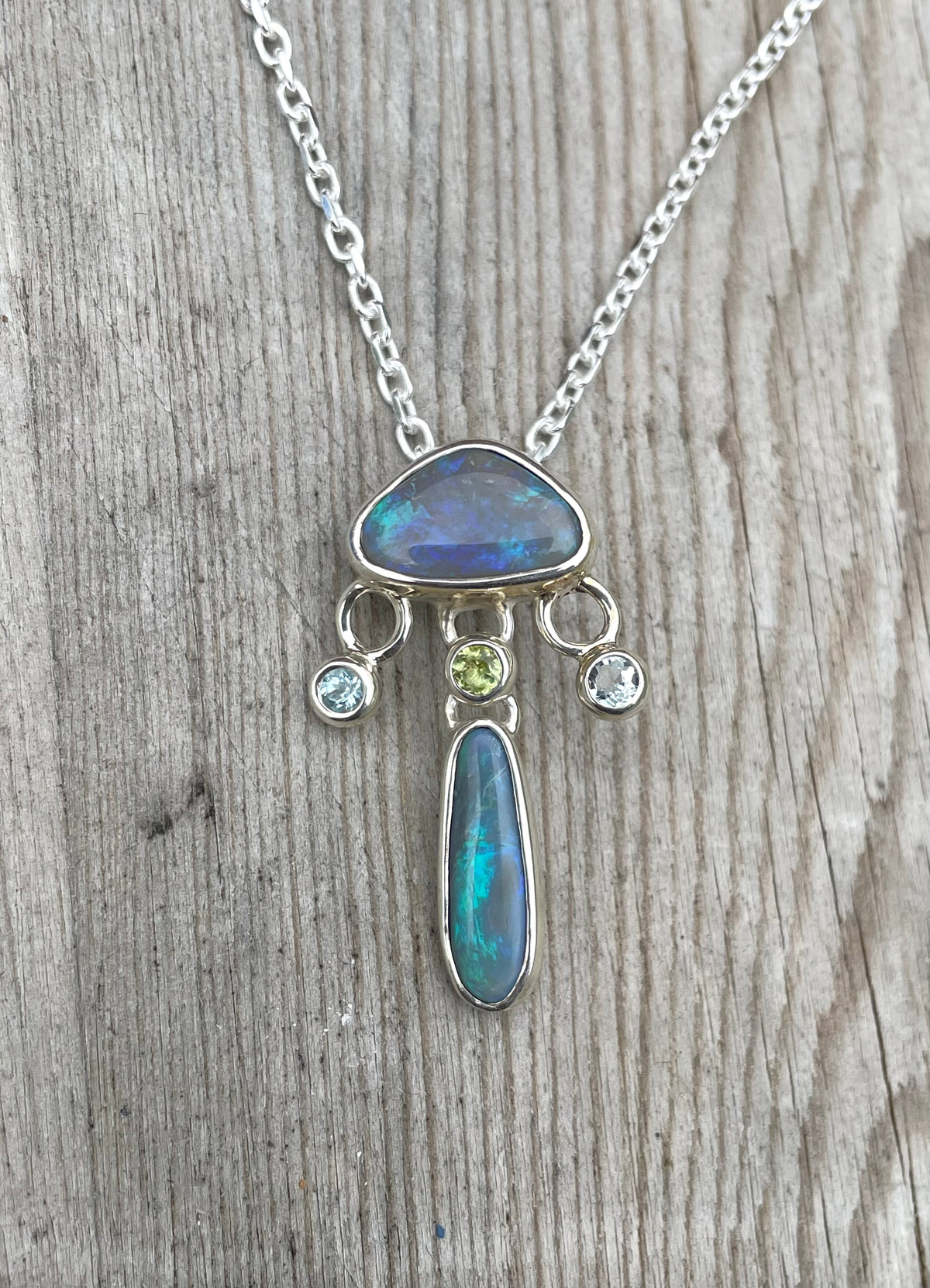 Dark Opal Jellyfish Pendant
