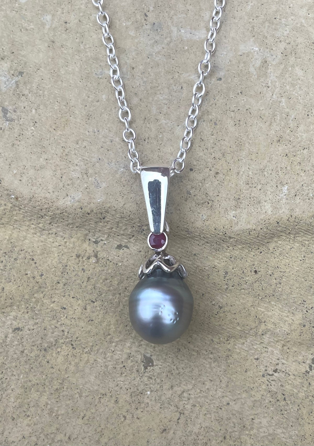 Tahitian Pearl and Ruby