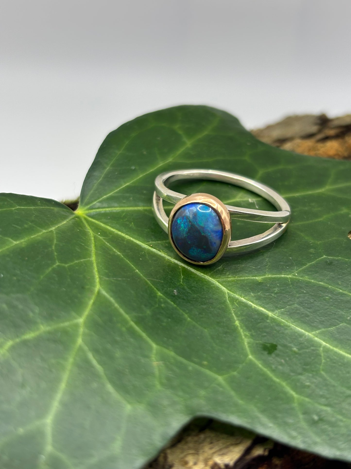 Beautiful Black Opal Ring