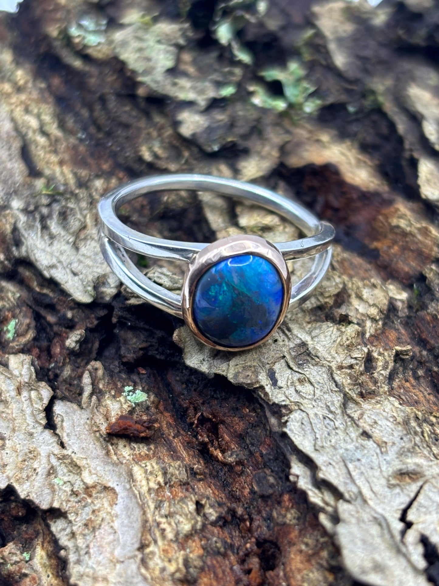 Beautiful Black Opal Ring