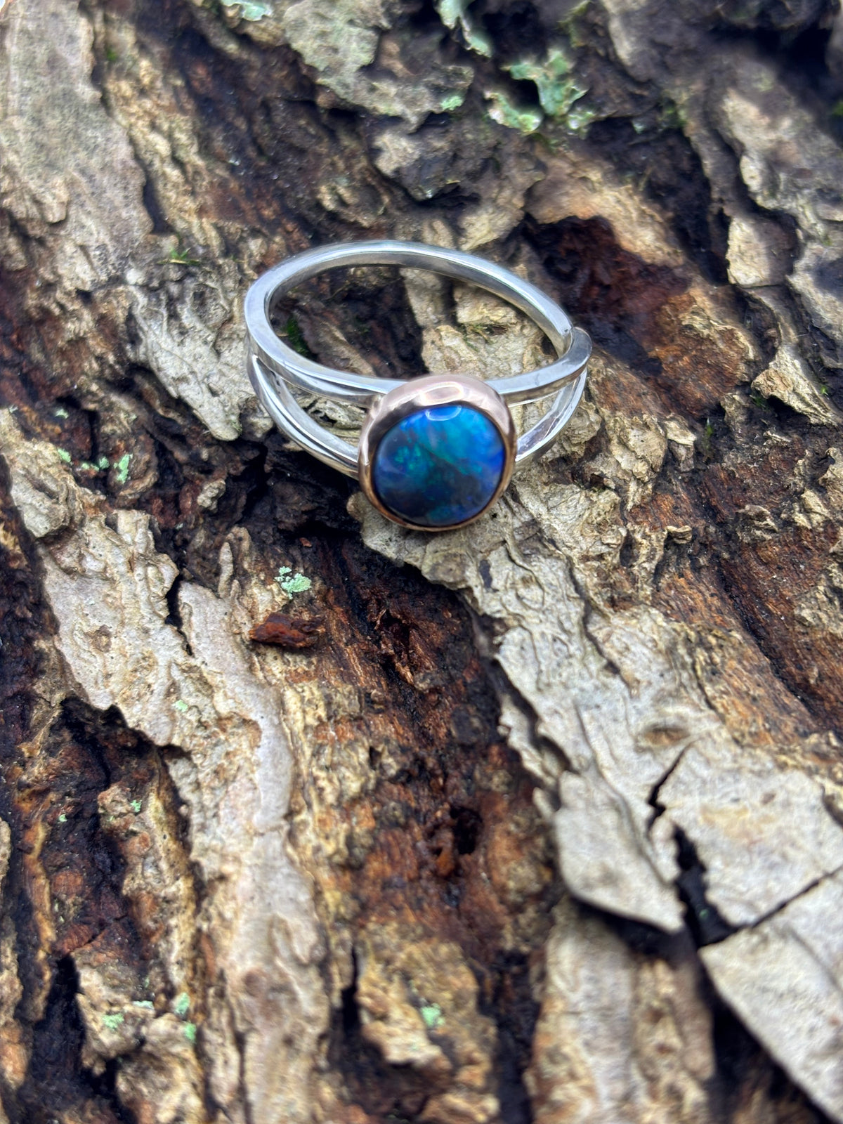 Beautiful Black Opal Ring
