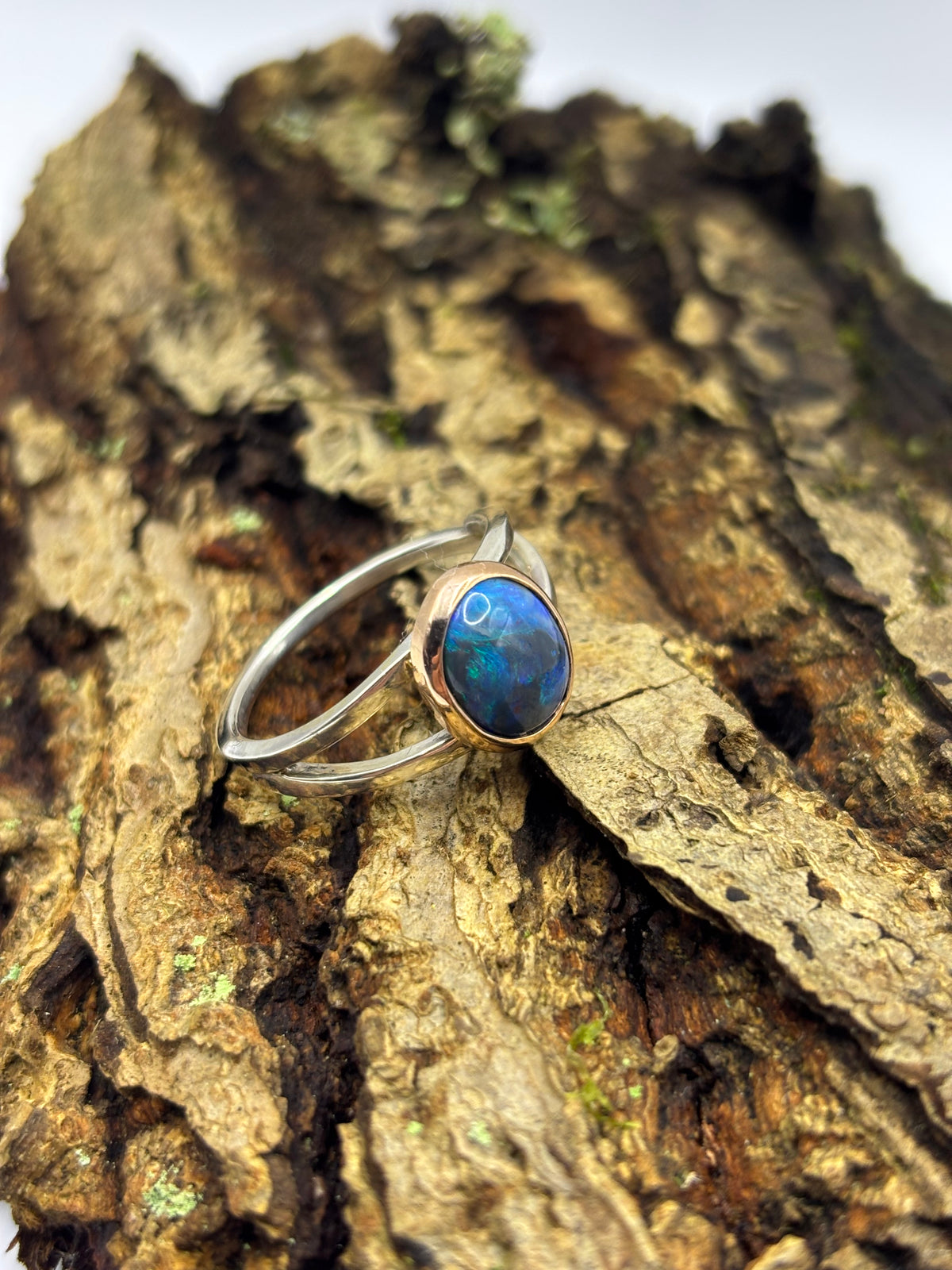 Beautiful Black Opal Ring
