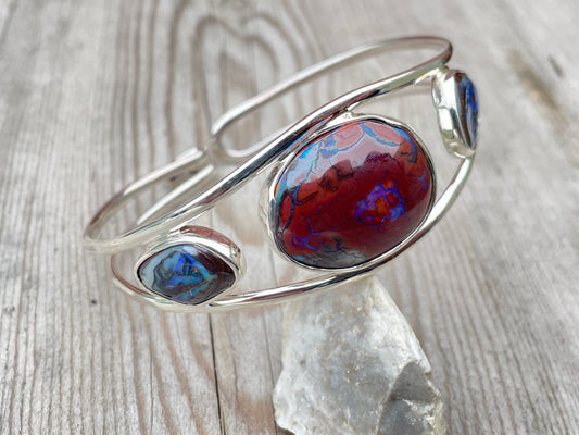 Boulder Opal and Silver Bracelet