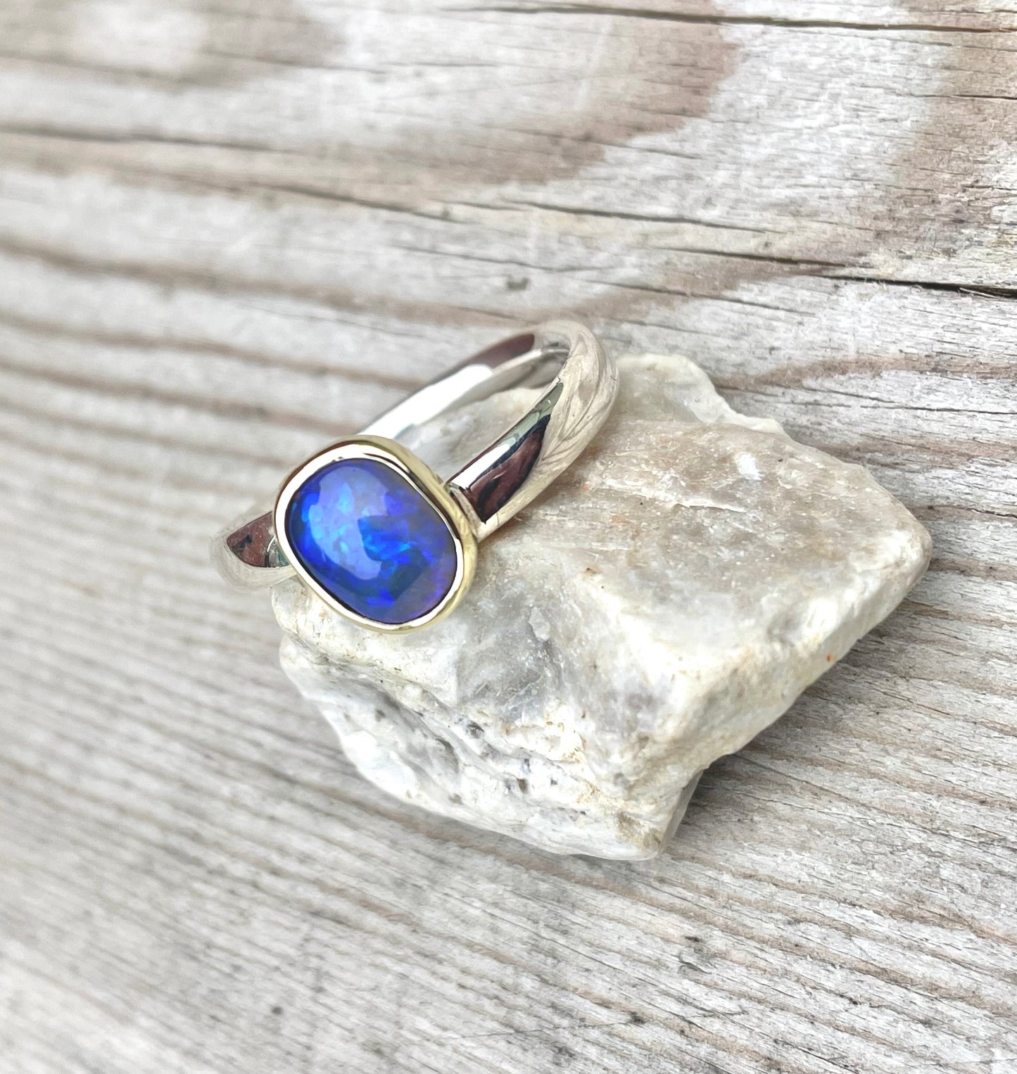 Dark Crystal Opal Ring