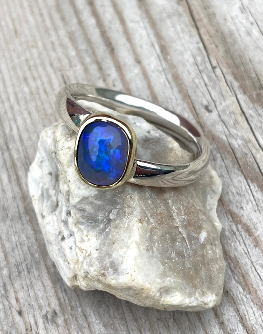 Dark Crystal Opal Ring