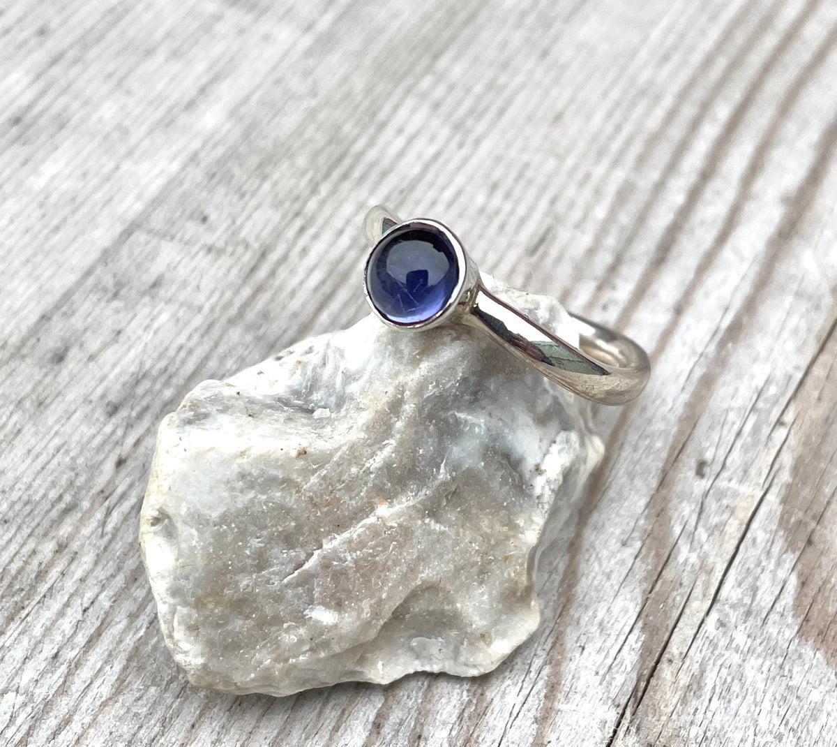 Iolite Solitaire Ring