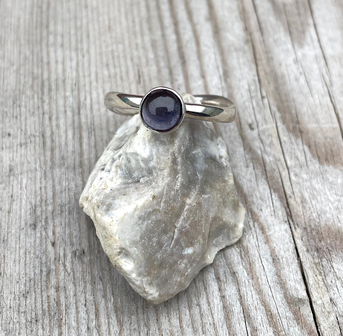 Iolite Solitaire Ring