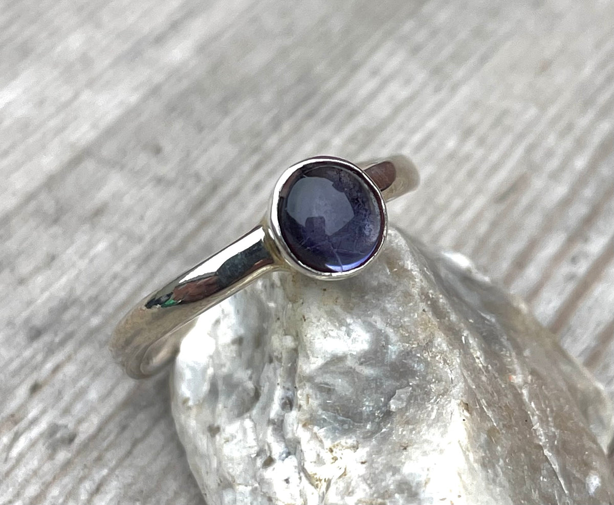 Iolite Solitaire Ring