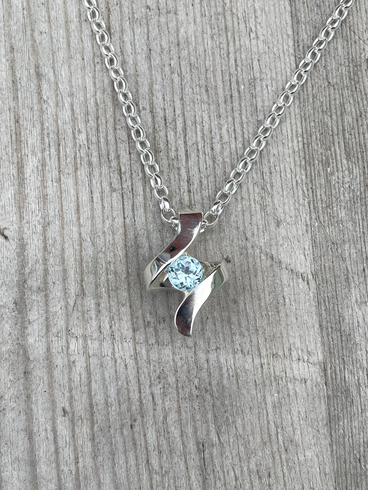 Sterling Silver and Topaz Pendant