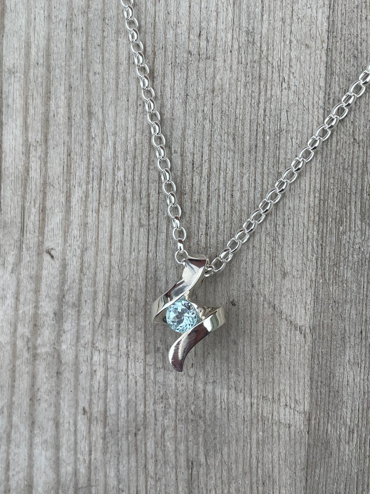 Sterling Silver and Topaz Pendant