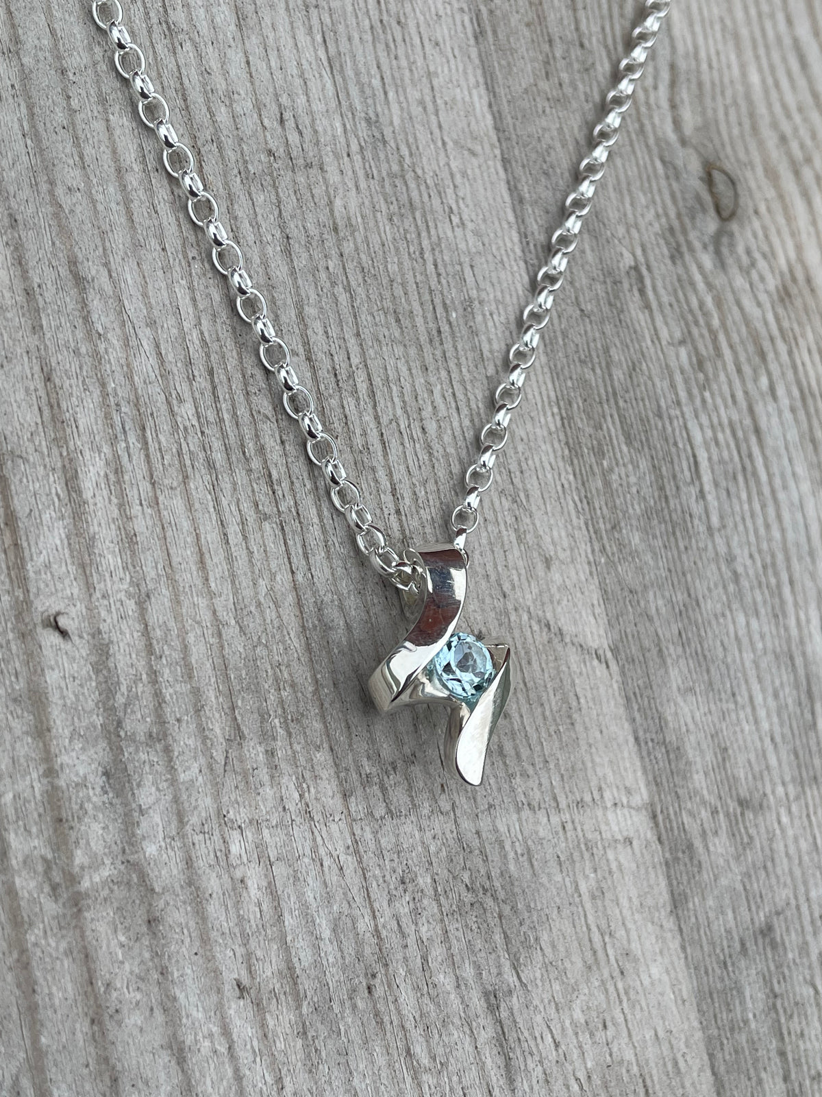 Sterling Silver and Topaz Pendant