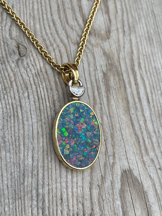 18k Gold Opal Pendant