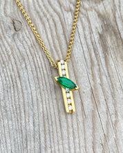 Load image into Gallery viewer, 18K Emerald &amp; Diamond Pendant
