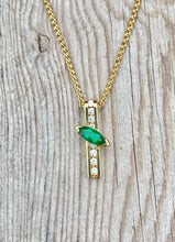 Load image into Gallery viewer, 18K Emerald &amp; Diamond Pendant
