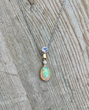 Load image into Gallery viewer, Tanzanite, Opal and Diamond Pendant

