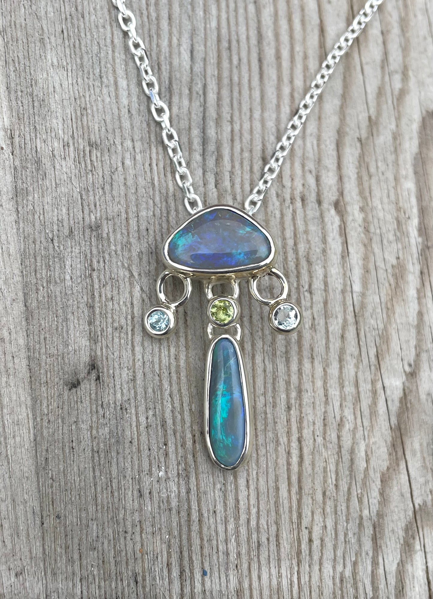 Dark Opal Jellyfish Pendant