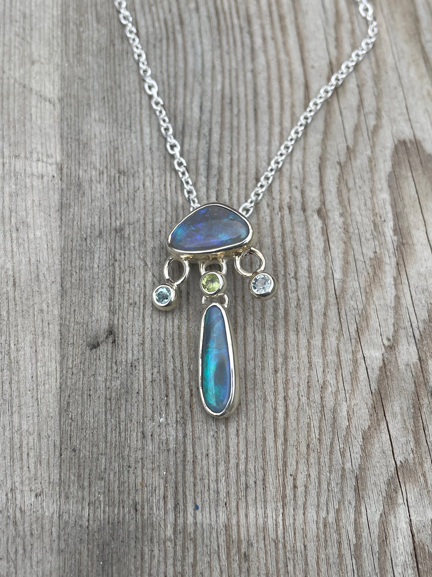 Dark Opal Jellyfish Pendant
