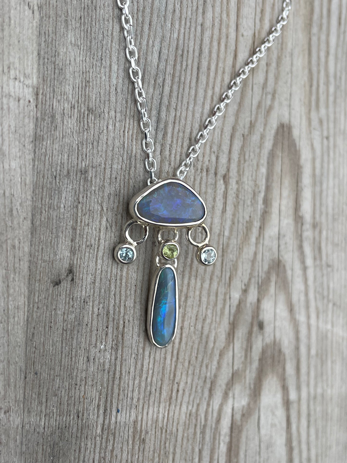 Dark Opal Jellyfish Pendant