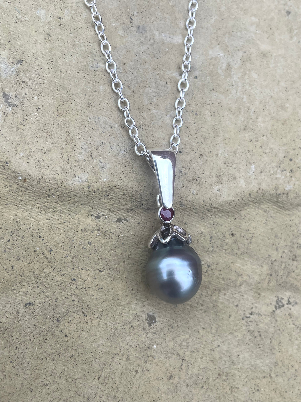 Tahitian Pearl and Ruby