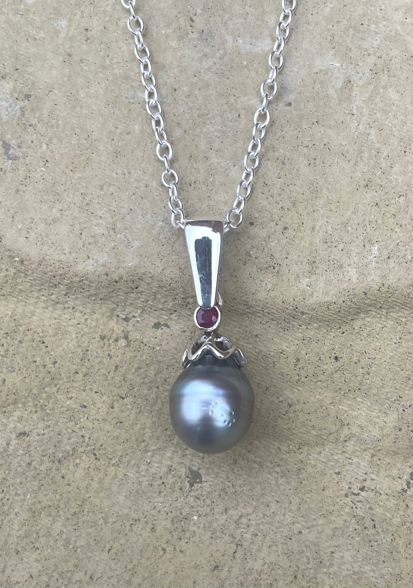 Tahitian Pearl and Ruby