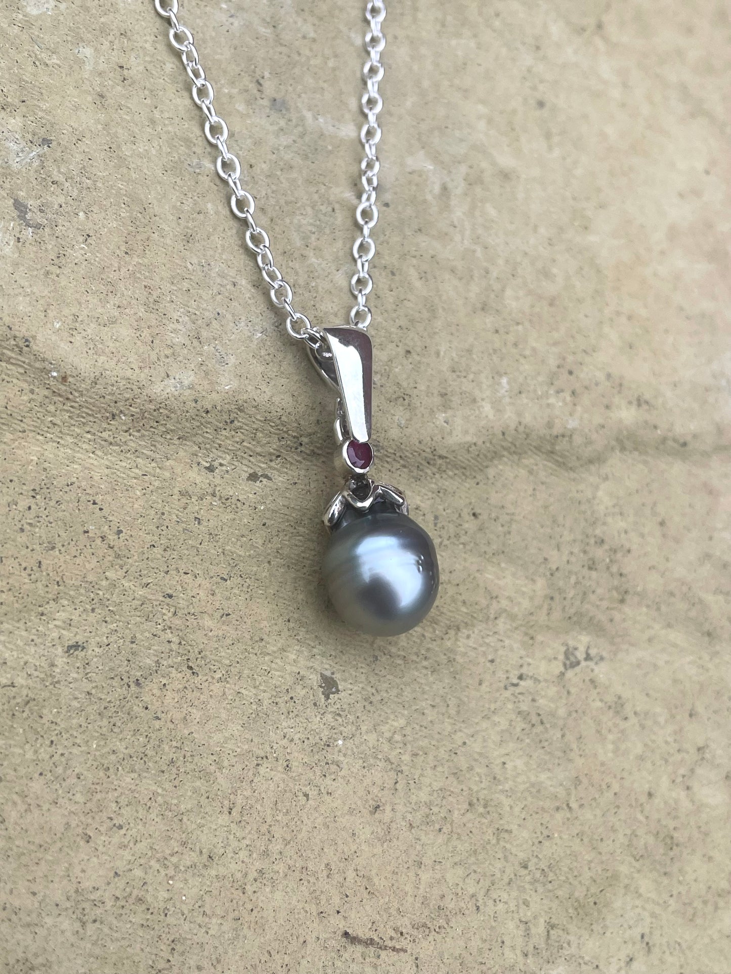 Tahitian Pearl and Ruby