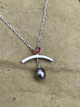 Load image into Gallery viewer, Garnet and Pearl Pendant
