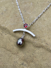 Load image into Gallery viewer, Garnet and Pearl Pendant
