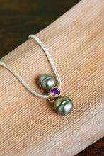 Load image into Gallery viewer, 14k Gold, Amethyst and Tahitian Pearl Pendant
