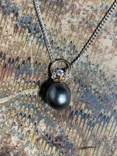 Load image into Gallery viewer, Tahitian Pearl and Diamond Gold Pendant
