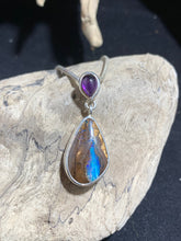 Load image into Gallery viewer, Boulder Opal and Amethyst Pendant
