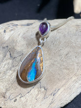 Load image into Gallery viewer, Boulder Opal and Amethyst Pendant
