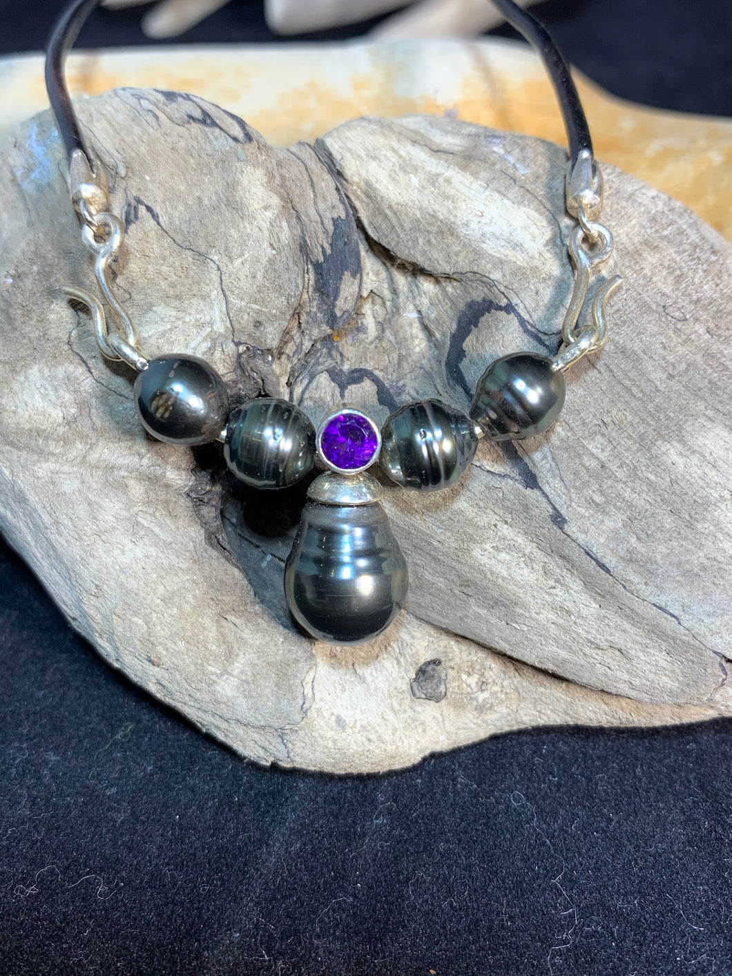 Tahitian Pearl and Amethyst Necklace