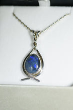 Load image into Gallery viewer, Sterling Silver Black Opal Pendant
