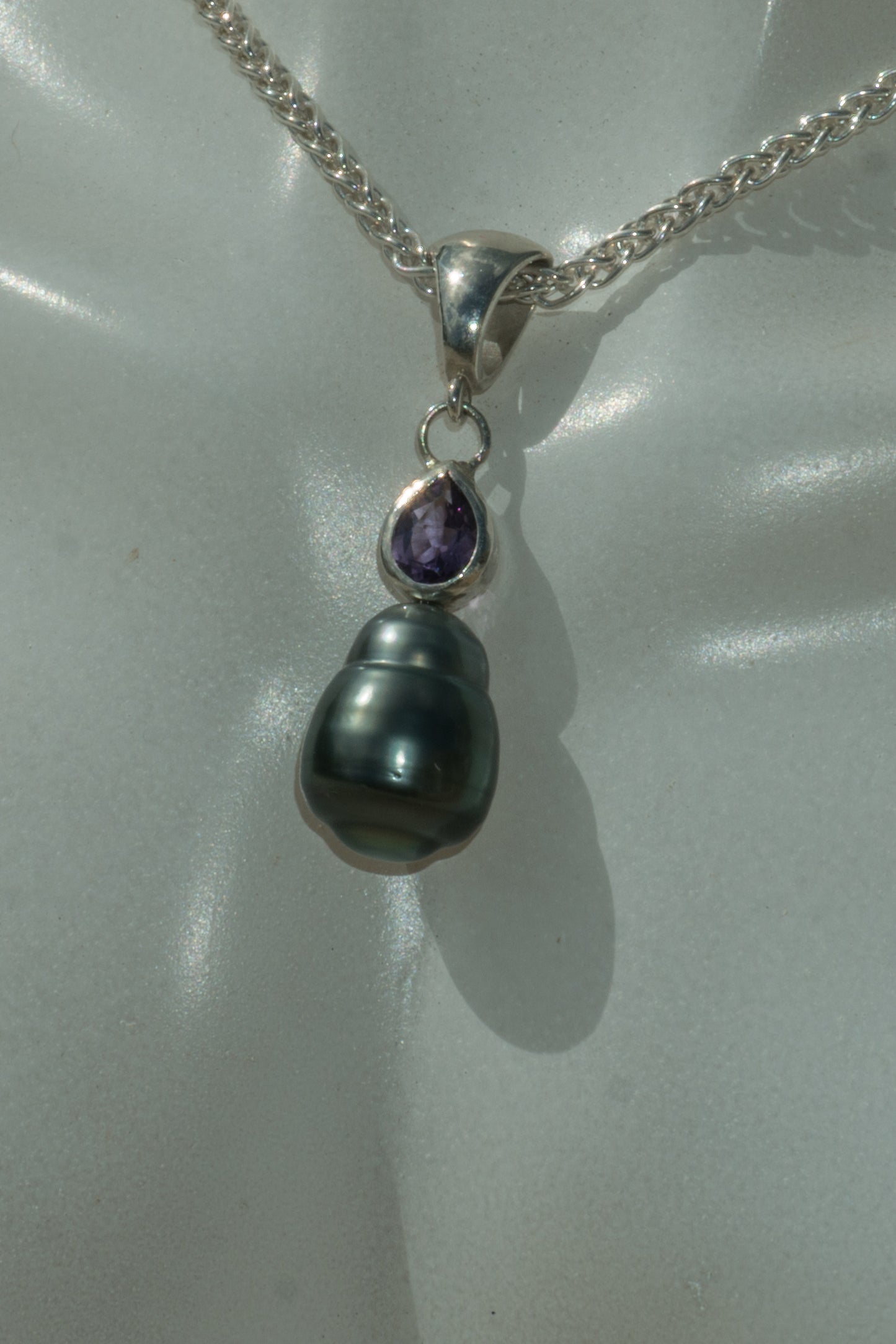 Tahitian Pearl and Amethyst Pendant