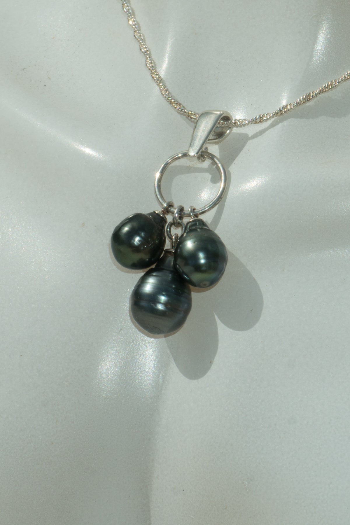 Triple drop Tahitian Pearl Pendant